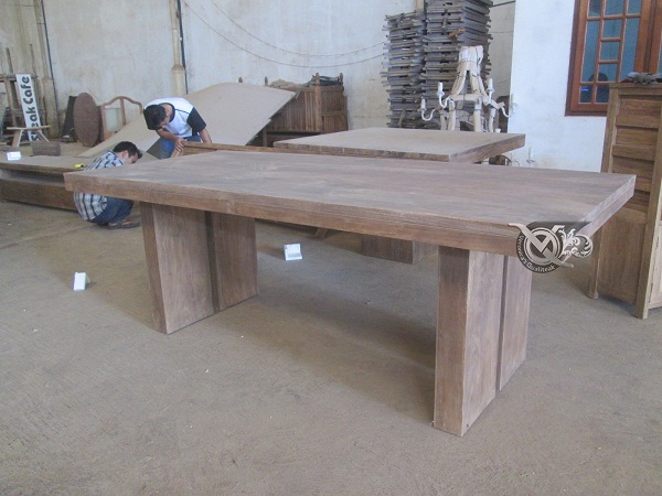 reclaimed teak wood furniture - dining table
