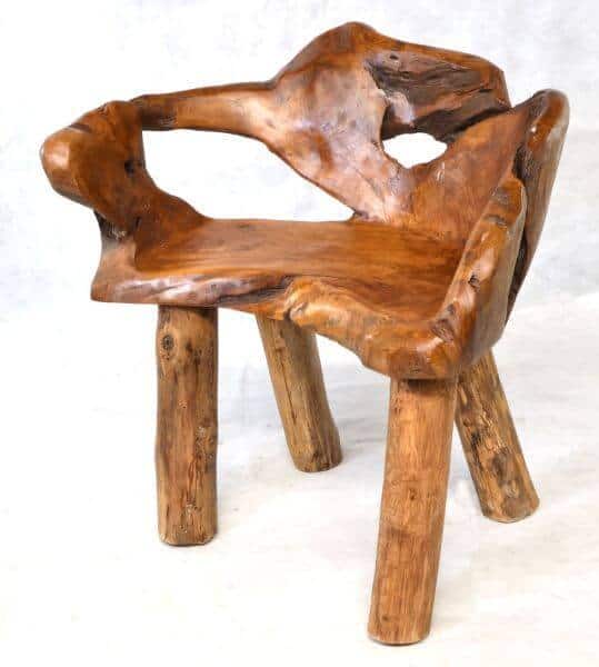 teak root bench