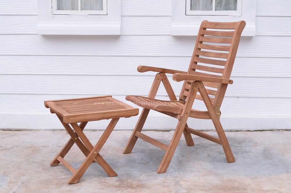 teak outdoor footstool 