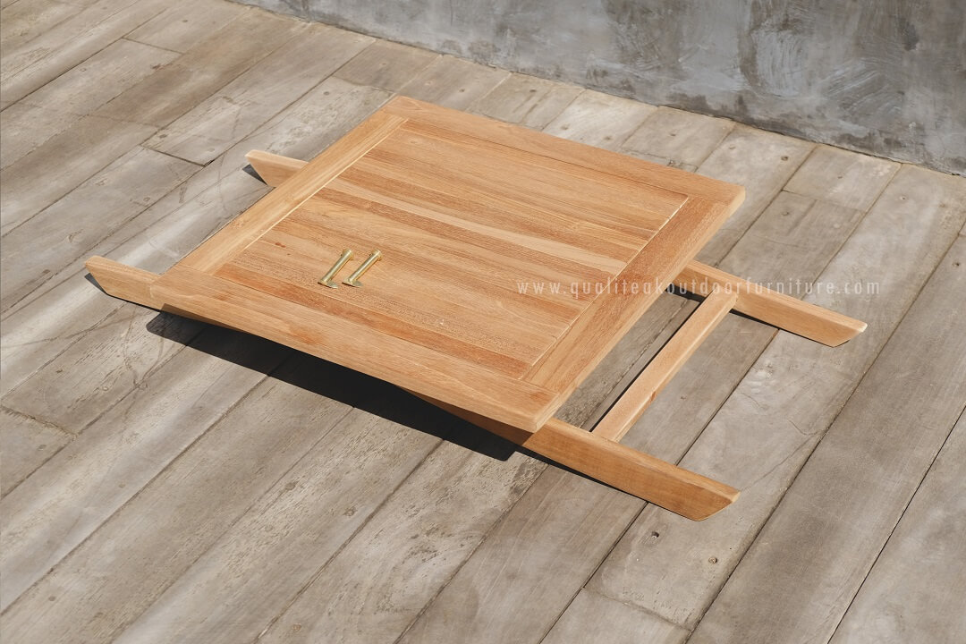 teak folding side table